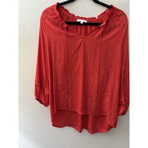 Jones Wear Size XL Woman's Red 3/4 Sleeve‎ Top (A432)
